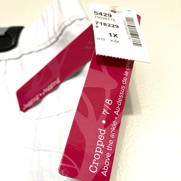 SZ 1X•NWT•PENNINGTONS•WHITE CROPPED ABOVE THE ANKLE JEGGING• - Picture 7 of 7